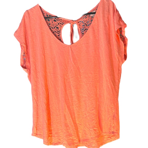 aerie Tops - Aerie Coral Lace Back Blouse